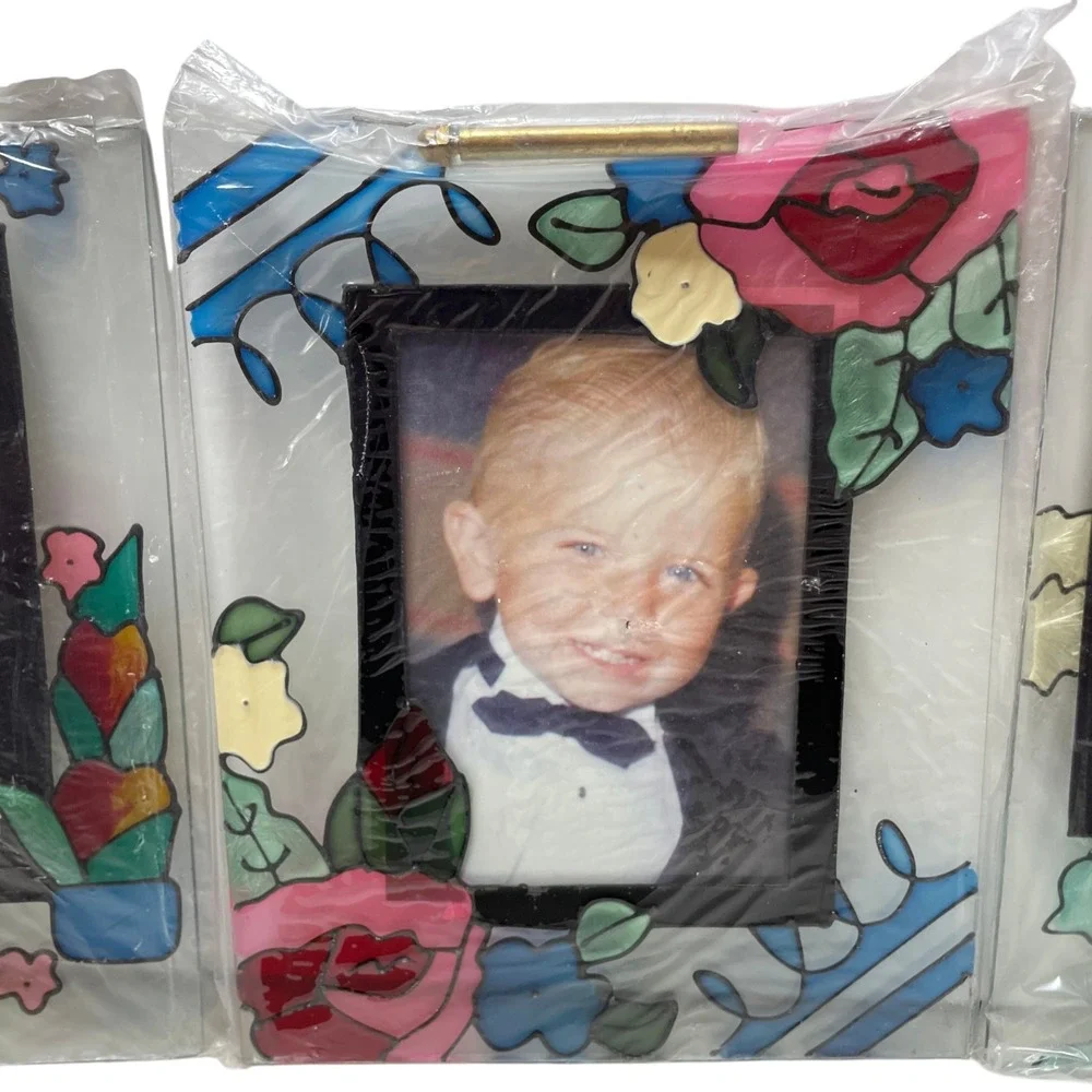 Three Decorative Picture Frames Stained Glass Artistry 8 x 6 1/2‎